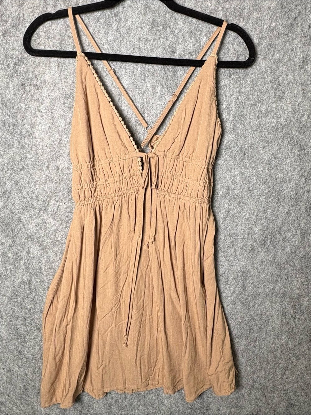 Wild Fable NWT Beige Sleeveless V-Neck Sundress with Adjustable Straps BOHO Sz M